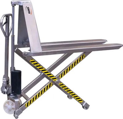 Produktbild von Schefer Scherenhubwagen SHW Premium Edelstahl Tragkraft 1000kg Gabellänge 1150mm