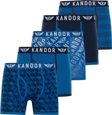Produktbild von Kandor - "Lingo" Boxershorts für Herren(5er-Pack) BG1728 (M) (Blau)