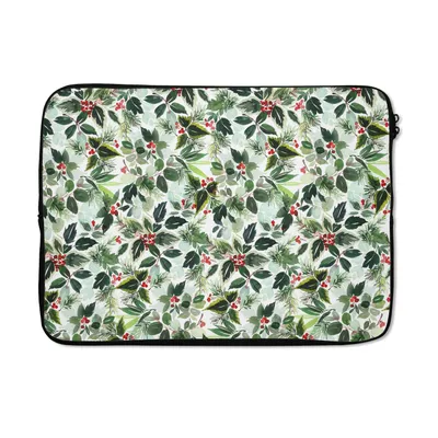 Produktbild von MuchoWow® Laptop Hülle 13 Zoll Aquarell - Grün - Weihnachten Laptoptasche - Laptophülle - Sleeve - Rundumschutz