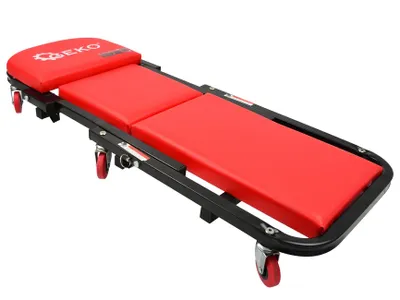 Produktbild von BSD Werkstatt Rollbrett - 2 in 1 Klappbare Werkstattliege, Werkstatthocker, Montageliege - 6 Räder - Max 136kg
