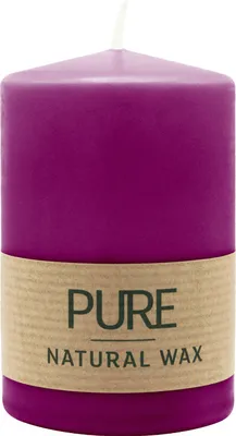 Produktbild von 100% PURE, NATURAL WAX, Stumpenkerze, Erika, WENZEL, 90/60 mm, Brenndauer ca. 25h, 100% plastikfrei