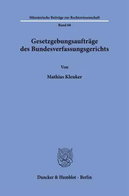 Produktbild von Gesetzgebungsaufträge des Bundesverfassungsgerichts.