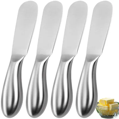 Buttermesser-Set 4 Stück Edelstahl für Butter und Käse