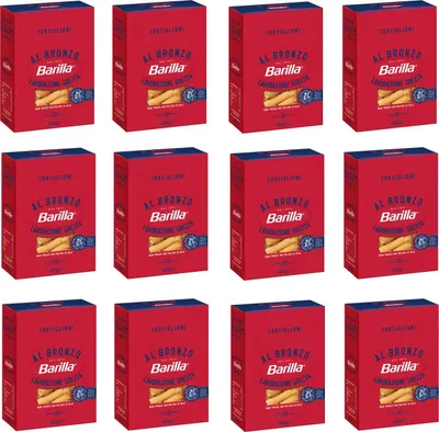 Produktbild von 12x Barilla Tortiglioni al Bronzo Bronze Gezogene Pasta 400g Rohe Verarbeitungsmethode