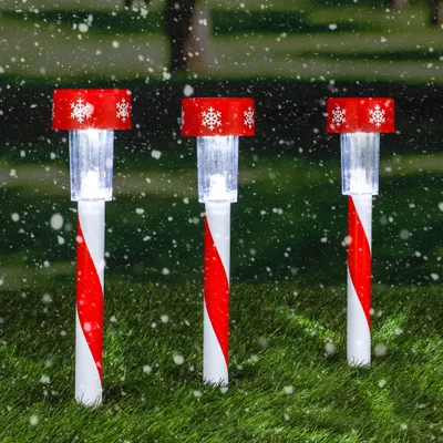 Produktbild von LED Solar Weihnachtsstecker - 3er Set - rot / weiß