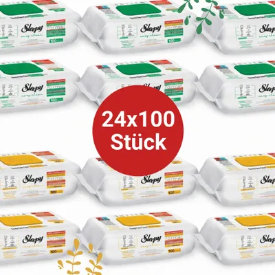 Produktbild von Sleepy Easy Clean Oberflächenreinigungstücher – 12x100 Gelb + 12x100 White Soap | Fliesenreinigung
