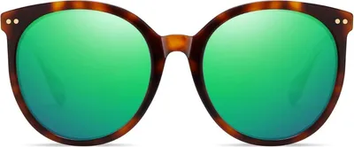 Zdjęcie produktu dla Damskie okulary przeciwsłoneczne retro z polaryzacją i okrągłą oprawką z octanu UV400 w stylu vintage