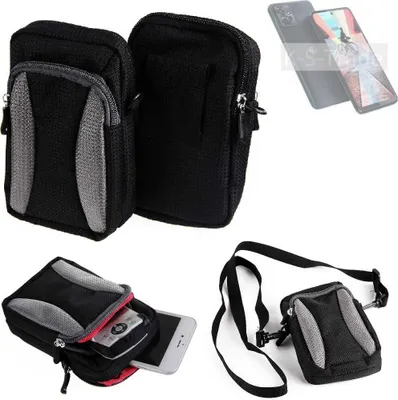 Produktbild von K-S-Trade Holster Schutz Hülle kompatibel mit Motorola Moto G Power 5G Handy Hülle Gürteltasche Umhängetasche mit Zusatzfach schwarz