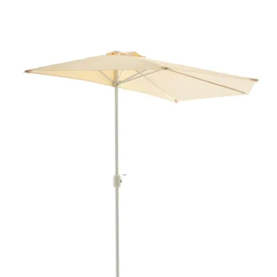 Produktbild von VCM Sonnenschirm | Maße ca. 2,7x1,4 m | Schirm mit Kurbel | Rechteckschirm | Sonnenschutz halbrund | Beige