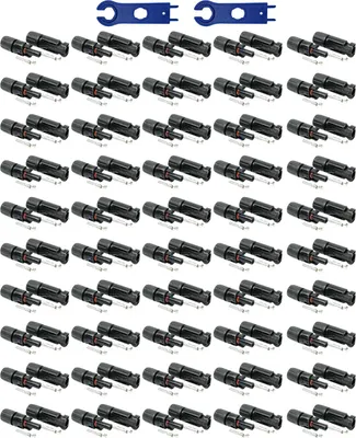 Produktbild von 50 Paar Solarstecker Set inkl. Montagewerkzeug, kompatibel mit MC4, für Solarkabel 4 – 6 mm²