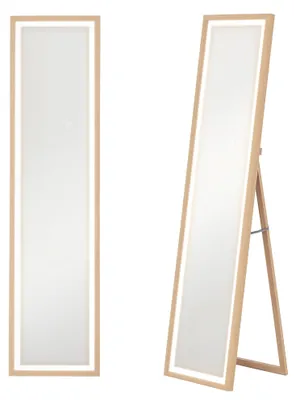Obrázok produktu pre HOMCOM Celotelové zrkadlo 40 x 160 cm Stojacie zrkadlo s LED osvetlením, 3 farby svetla