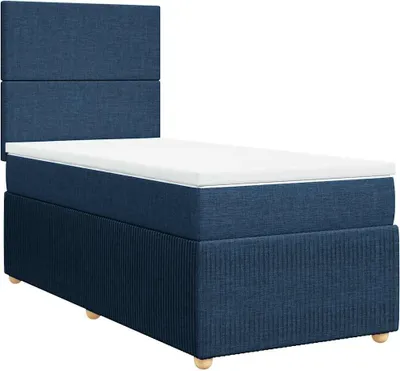 Obrázek produktu pro vidaXL Postel Boxspring s matrací Modrá 90x200 cm Látka