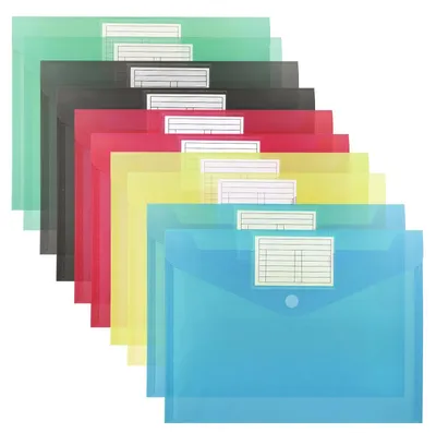 Immagine prodotto di Cartelle per documenti A4, 10 pezzi, Impermeabili e Trasparenti