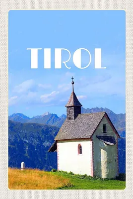 Produktbild von vianmo Holzschild 18x12 cm Tirol Kirche auf den BergWald