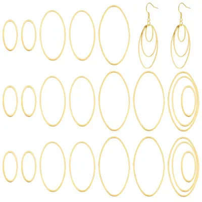 Ovale Verbindungsringe 180 Stück, 3 Größen, Messing gold, DIY-Schmuck