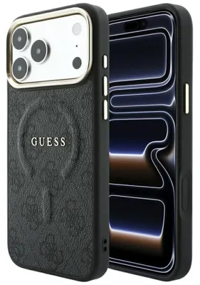 Produktbild von Handyhülle Guess Embossed 4G Classic für iPhone 18 Pro / 17 Pro mit MagSafe, Schwarz