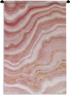 Produktbild von MuchoWow® Wandteppich Wandbehang Marmor - Gold - Rot 120x180 cm Tapisserie Dekoration Wandtuch - Schlafzimmer - Dekorationen für das Haus