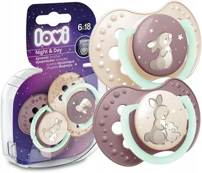 Produktbild von Lovi Beruhigungsschnuller Dynamisch 6-18 M Leuchtet im Dunkeln 2Stk RK379-CMJT