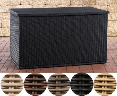 Produktbild von CLP Polyrattan Auflagenbox Comfy 5mm Kissenbox aus Polyrattan,schwarz 125 cm