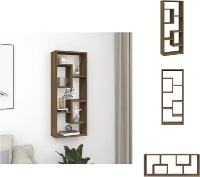 Obrázok produktu pre vidaXL Nástenná polica hnedý dubový vzhľad 36x16x90 cm materiál na báze dreva - Nástenné police