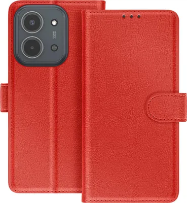 Produktbild von Avizar, Chesterfield Klappetui Redmi 15C mit Kartenfach und Standfunktion, Rot