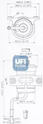 Produktbild von Kraftstofffilter UFI 31.802.00 für TOYOTA COROLLA Liftback (E11) Filtereinsatz