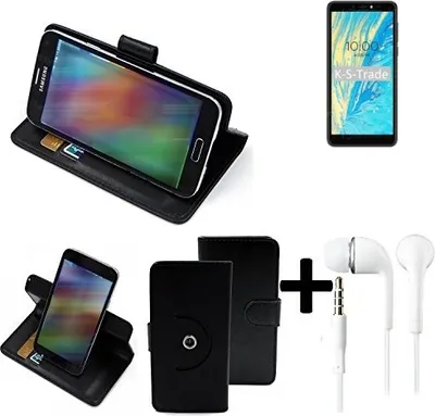 Produktbild von K-S-Trade Handy Hülle Schutz Hülle + Kopfhörer kompatibel mit BQ Mobile BQ-5740G Spring Handyhülle Flipcase Smartphone Cover Handy Schutz Tasche