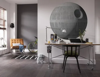 Produktbild von Komar Vlies Fototapete selbstklebend und konturgeschnitten "Star Wars XXL Death Star" - Größe: 127 x 127 cm (Breite x Höhe) - 1 Stück