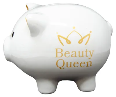 Produktbild von Charmantes Sparschwein aus Dolomit mit Beauty Queen Aufdruck