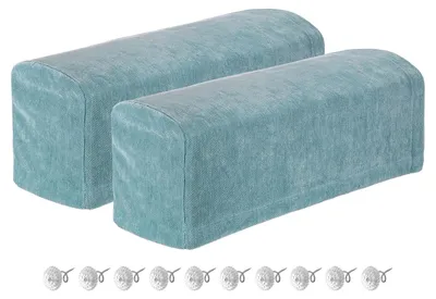 Imagen del producto de Solidchoice - Juego de 2 fundas elásticas de chenilla para reposabrazos de sillas y sofás