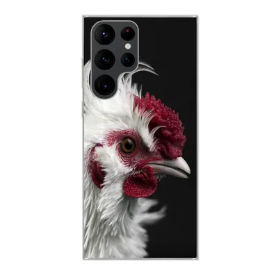 Produktbild von MuchoWow® Handyhülle Schutzhülle Hülle für Samsung Galaxy S22 Ultra Huhn - Vogel - Schwarz Silikon Softcase Handy Hülle - Abbildung