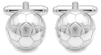 Image de Manchettes de football en argent sterling, avec boîte cadeau