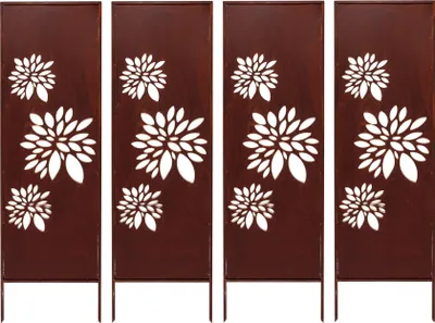 Produktbild von 4x Sichtschutz Metall - 160 cm x 50 cm - Edelrost - Rostoptik Sichtschutz für Garten - Sichtschutzelement - Sichtschutzwand - Gartendekoration Zaun ROST