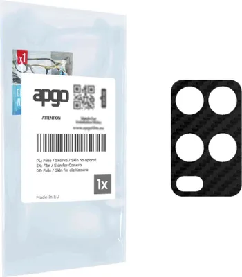 Produktbild von apgo Objektivschutz-Folie, Kameraschutz kompatibel mit Oppo A54 (2021), Carbon-Imitation, Rückseite Schutzfolie für Kamera-Insel, Hinten Folie, kratzfest, schwarz