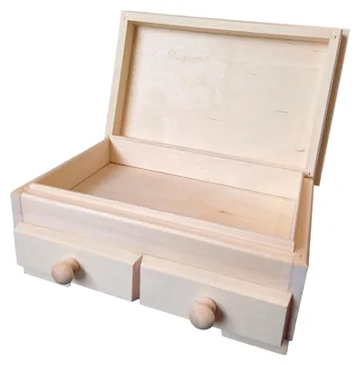Imagen del producto de Caja de joyería de madera con dos cajones - Material natural