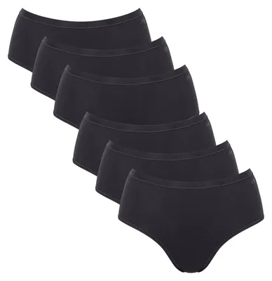 Produktbild von sloggi Damen Midislip 6-Pack GO Daily Baumwolle Midi - BLACK - Größe M