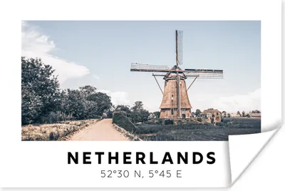 Produktbild von MuchoWow® Poster Niederlande - Windmühle - Sommer 120x80 cm - Bilder