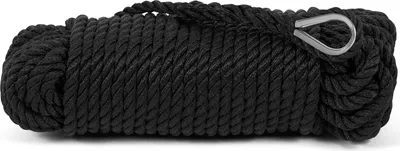 Produktbild von 30 m Ankerleine mit Edelstahl-Kausch, 10mm x 30m, aus Polypropylen, schwarz