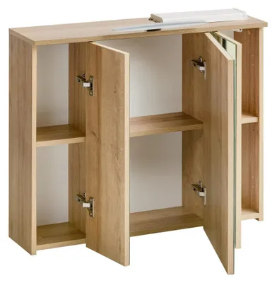 Image de Armoire de toilette armoire murale salle de bain avec miroir 80 cm éclairage LED