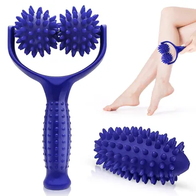 Produktbild von Massagerolle Massageroller Faszienrolle - Mit Griff - 3 Igelbälle - Grün