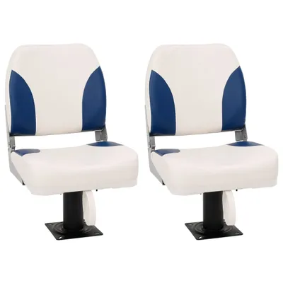 Produktbild von Möbel Klappbarer Bootsitz 2er-Set Blau und Weiß 41x36x48 cm - Sonstiges Angelzubehör &48718
