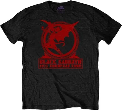 Zdjęcie produktu dla Black Sabbath Europe '75 Black XL Koszulka