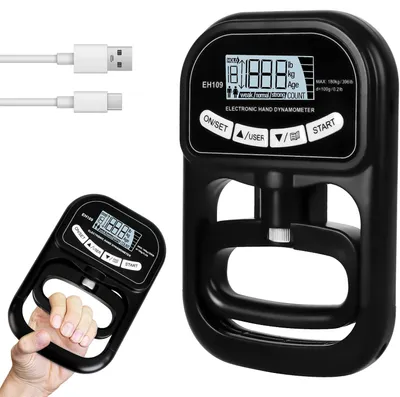 Produktbild von Hand Dynamometer, Griffkrafttrainer, Digitaler Handkraftmessgerät, Griffkraftmessgerät, Elektronische Griffkraft Messgerät mit LED Display,396lb/180kg