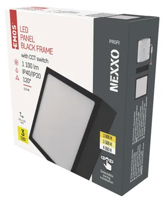 LED svítidlo NEXXO černé, 17 x 17 cm, 12,5 W, teplá/neutrální bílá