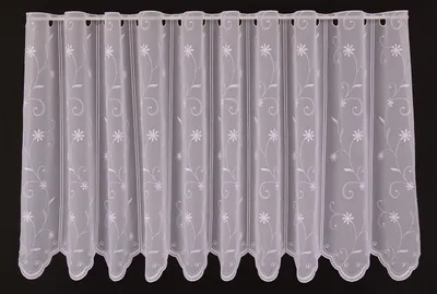 Produktbild von Gardinen Kranzusch Voile feiner Blumenranke 60x32 cm H/B weiß Bistrogardine Vorhang Küche 1er Pack