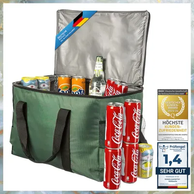 Produktbild von Goods & Gadgets Kühltasche XXL 45 Liter, aus PA-Kunststoff & Oxford-Nylon, hochisolierend, Warmhaltefunktion, Schultergurt, Tragegriffe, viele Fächer, Doppelreißverschluss, für Picknick Ausflüge Urlaub Camping