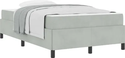 Produktbild von vidaXL Bettrahmen mit Matratze Hellgrau 120 x 190 cm Stoff