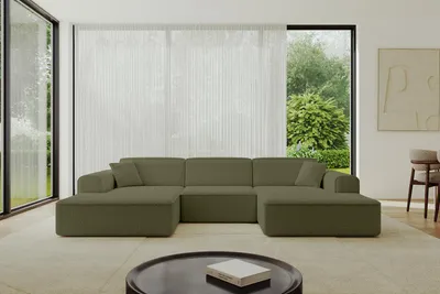 Produktbild von ALTDECOR Ecksofa in U-Form IREA-U1-v3 301x165x77 cm Grün Corner Sofa Bett Eckcouch Couch L-Form Wohnlandschaft Cauchsofa