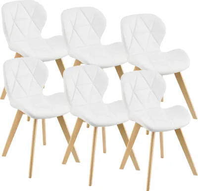 Zdjęcie produktu dla Krzesło do jadalni 'Älmhult' zestaw 6 sztuk 78x47x52 cm imitacja skóry  biały
