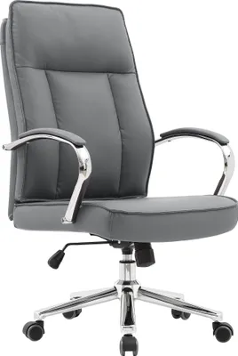 Immagine prodotto di Casa Dolce sedia da ufficio HAVEL, grigio, 67x68x104-110 cm, girevole e regolabile in altezza, Pelle finta